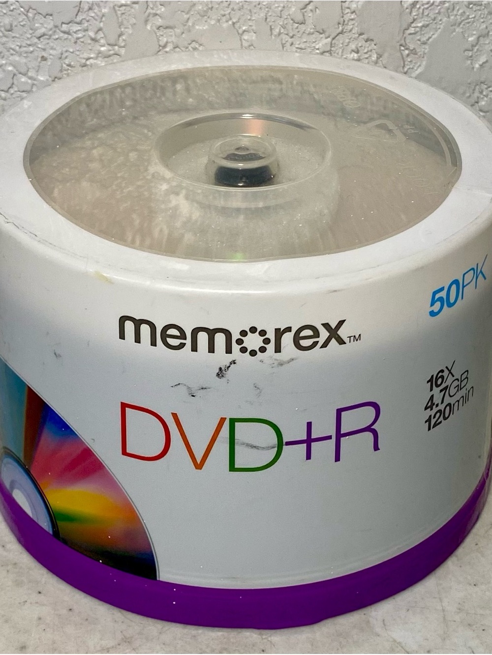 Memorex DVD+R 16x 4.7GB 50PK Spindle Blank Discs 120 Min. NEW & SEALED!